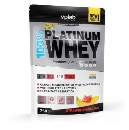 Протеин VpLab Platinum Whey, клубника-банан (750 г)