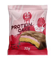 Печенье протеиновое FIT KIT Protein Cake (Клубника со сливками) (70 г)