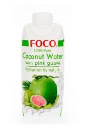 Кокосовая вода с соком розовой гуавы без сахара FOCO (500 мл)
