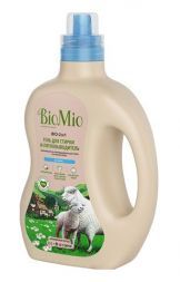 Пятновыводитель и экологичный гель 2 в 1 для стирки белья, без запаха BioMio (1500 мл)