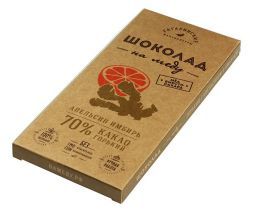 Горький шоколад на меду с апельсином и имбирем 70 % Гагаринские мануфактуры (45 г)